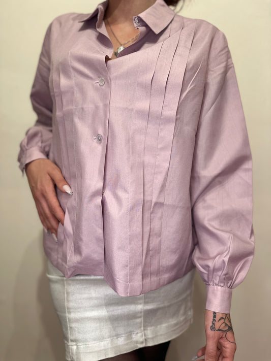 chemise, violette en satin