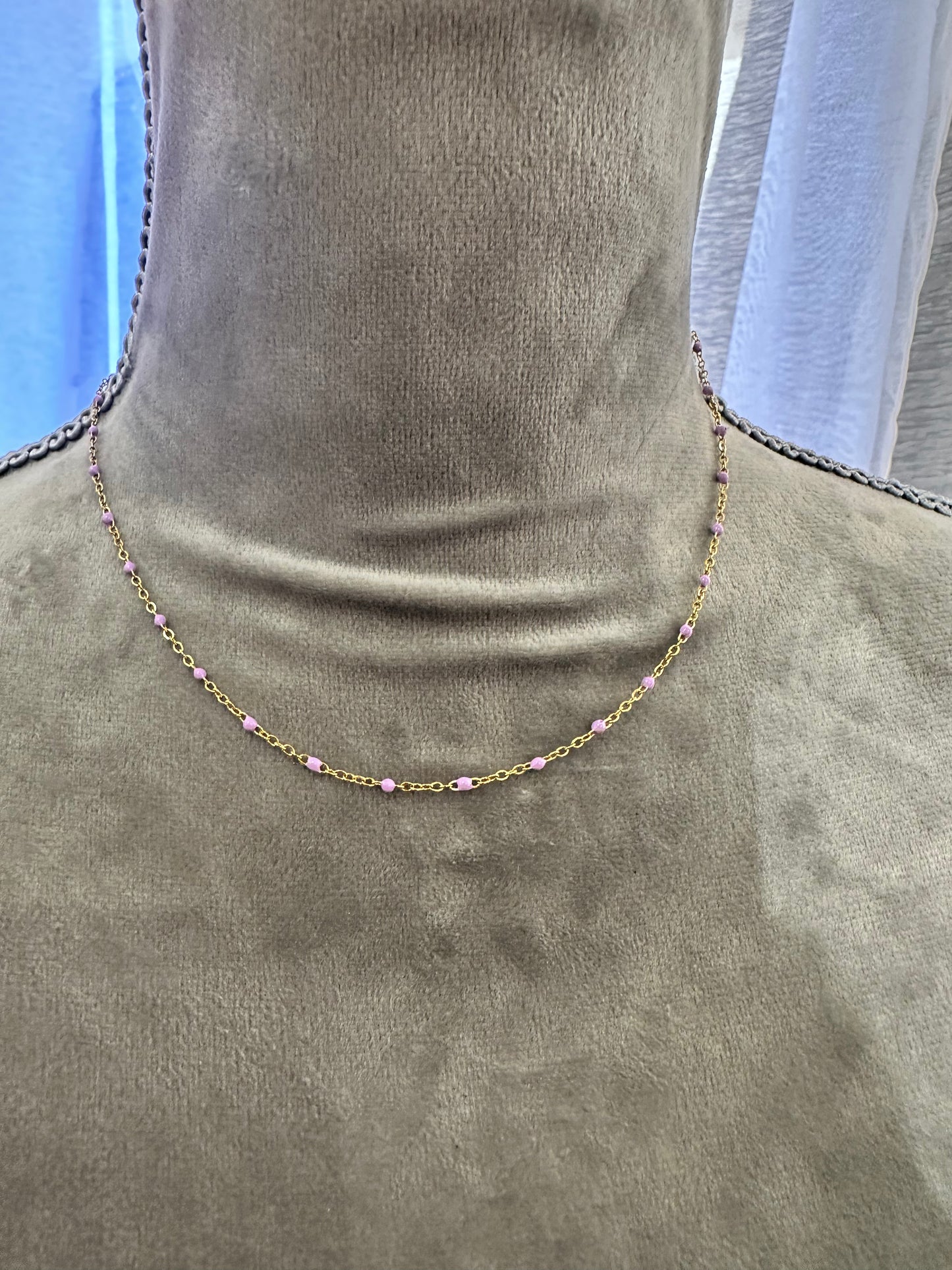 COLLIER PERLE COULEUR