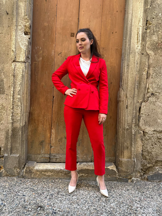 VESTE BLAZER ROUGE